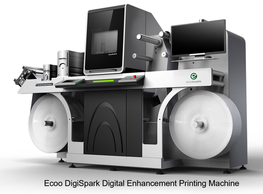 デジタル網のラベルはブレールの印字機330mm DigiSparkにニスをかける