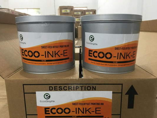 ECOO-INK-F 赤色溶剤系オフセット印刷インキ、3年間の保管寿命、1kgまたは2.5kg/缶、6缶/カートン
