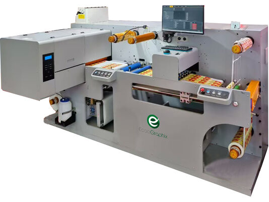 切断とラミネート機能を持つデジタルラベル印刷機