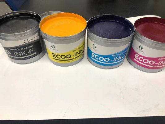 光沢度の高い非環境に優しいオフセット印刷 インク1Kg/Tin 11000rph紫外線印刷インキの皮を剥ぐため